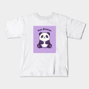 Kawaii Cute Yoga Meditating Panda Kids T-Shirt